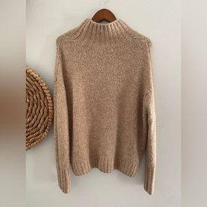 Women’s Taupe Oversized turtleneck sweater